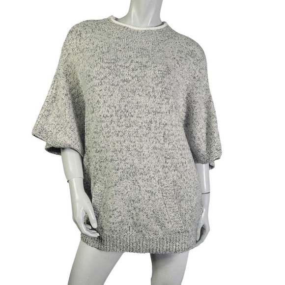 Lou & Grey Poncho Dolman Batwing Marled Sweater - Layering Cream & Grey Sz. XS/S - Picture 1 of 9